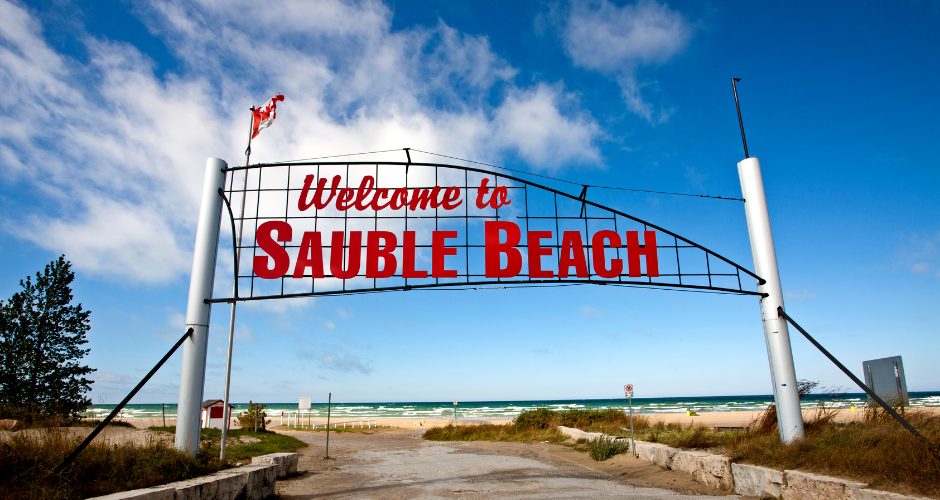 "Welcome to Sauble Beach" Sign
